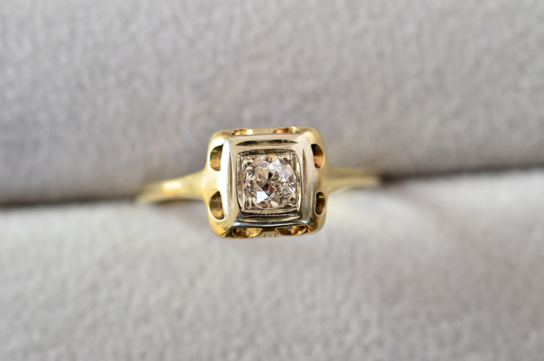 Antique Single Old European Cut Diamond Ring - SOURCE objects